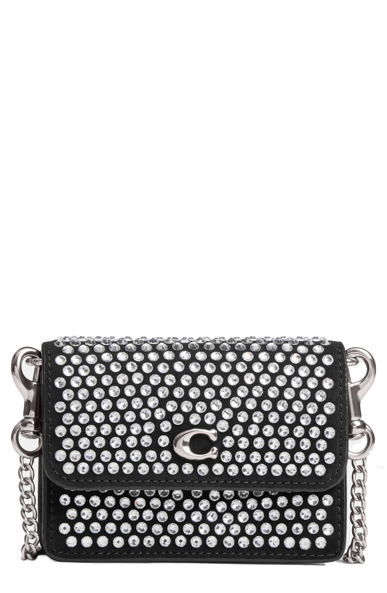 COACH Essential Crystal Half Flap Card Case, Main, color, 