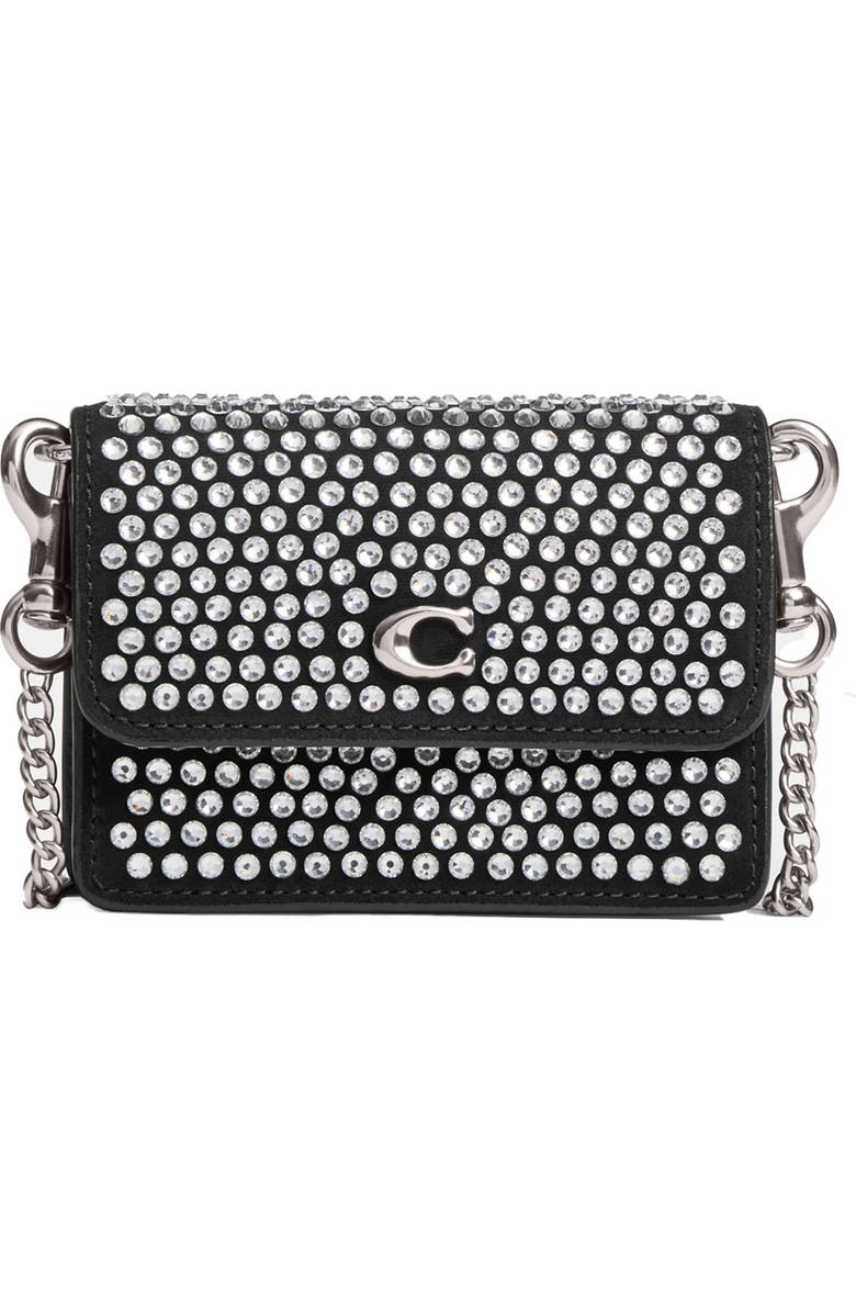 COACH Essential Crystal Half Flap Card Case, Main, color,