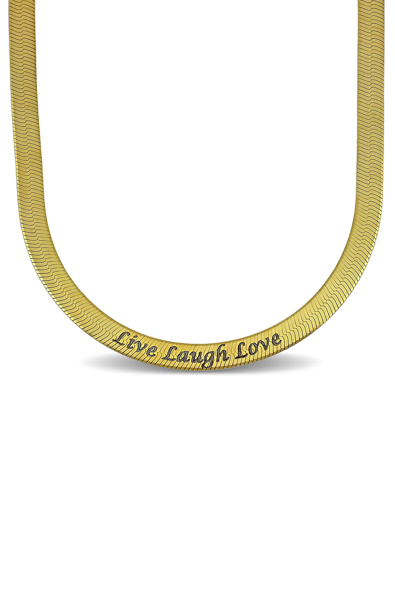 Engraved Herringbone Chain Necklace
