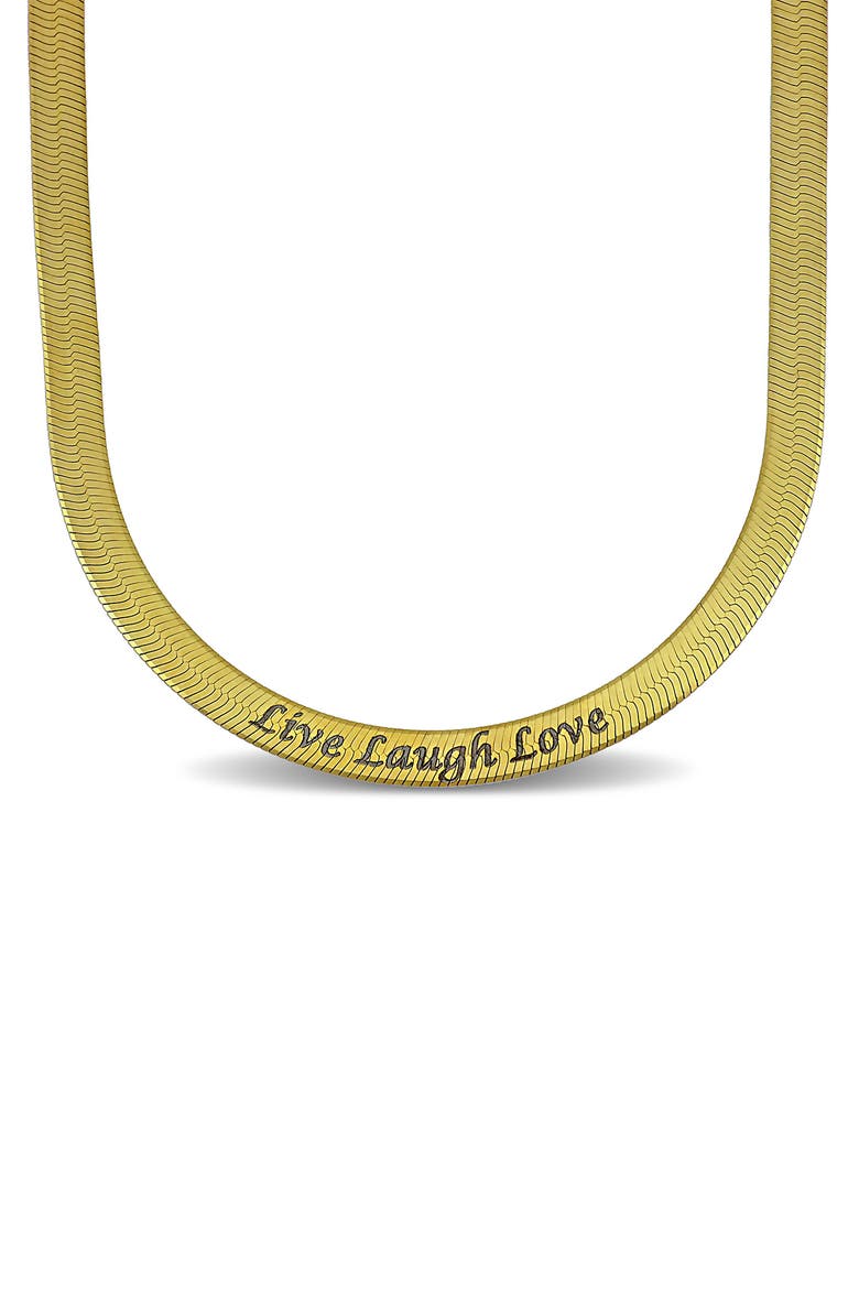 Engraved Herringbone Chain Necklace, Main, color, GOLD
