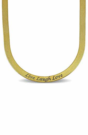 Engraved Herringbone Chain Necklace