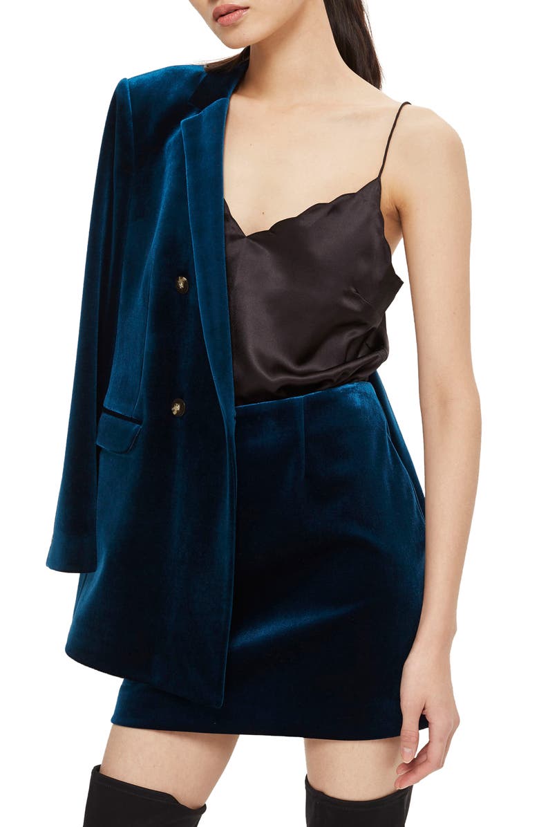 Topshop Satin Scallop Cami, Main, color,