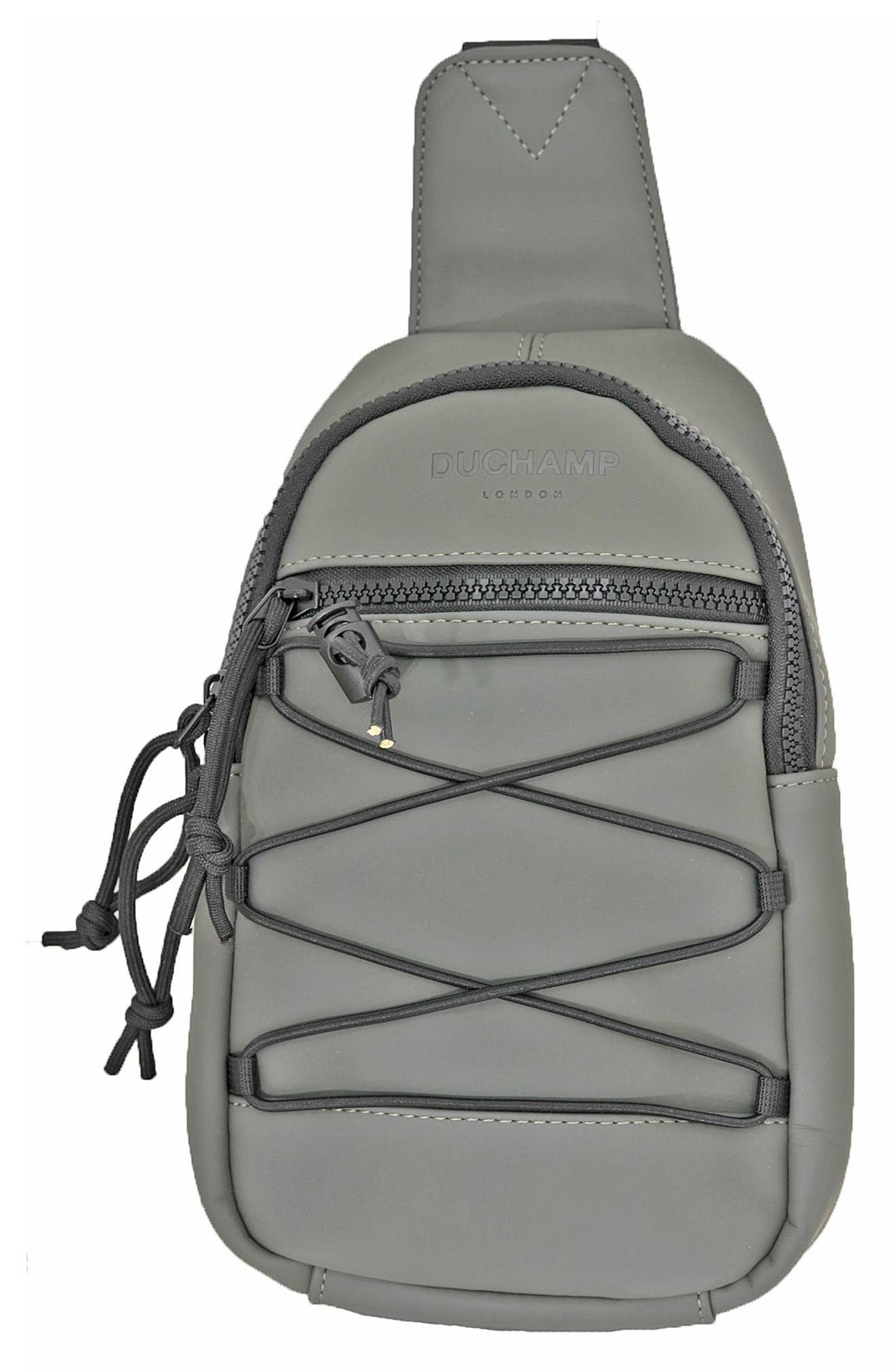 Rubberized Sling Bag, Main, color, CHARCOAL