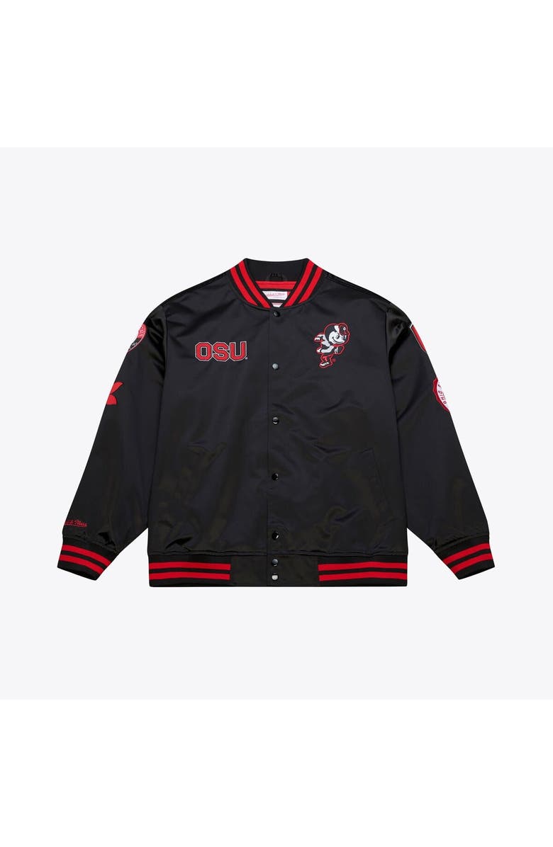 Mitchell & Ness Men's Mitchell & Ness Black Ohio State Buckeyes Double Clutch Lightweight Satin Full-Snap Jacket, Main, color, Black