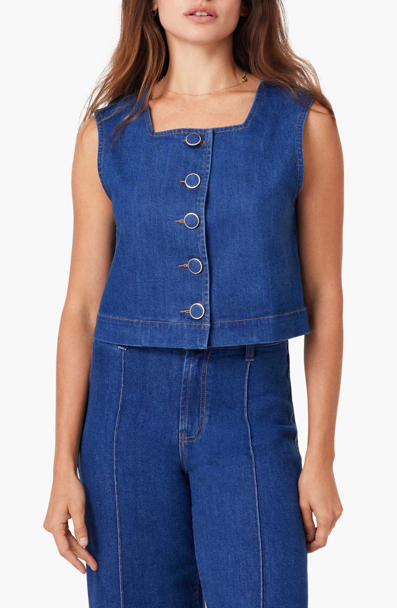Habitual Button Front Denim Vest, Main, color, 