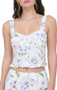 Blu Pepper Floral Ruffle Hem Woven Top