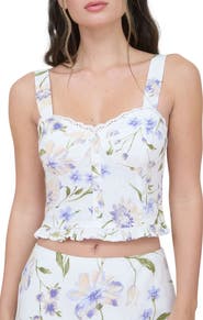 Blu Pepper Floral Ruffle Hem Woven Top