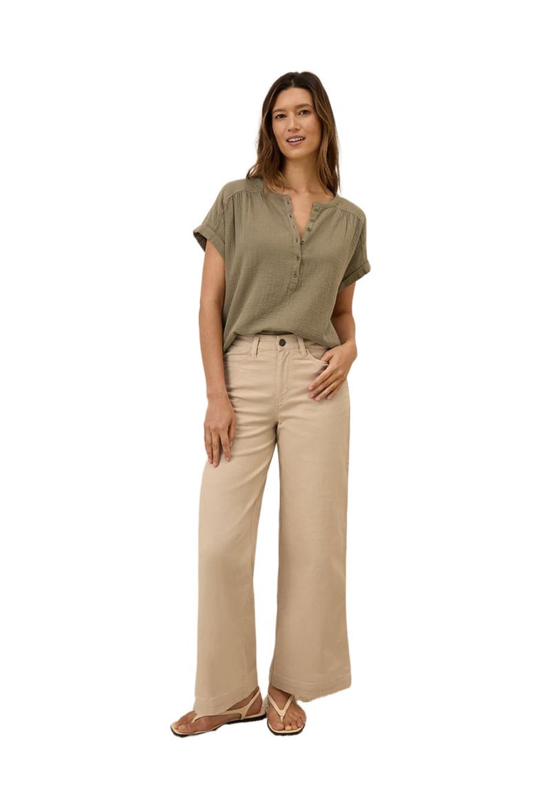 Organic Stretch Twill Wide Leg Pant, Alternate, color, Sandshell