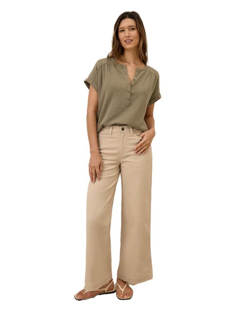 Organic Stretch Twill Wide Leg Pant