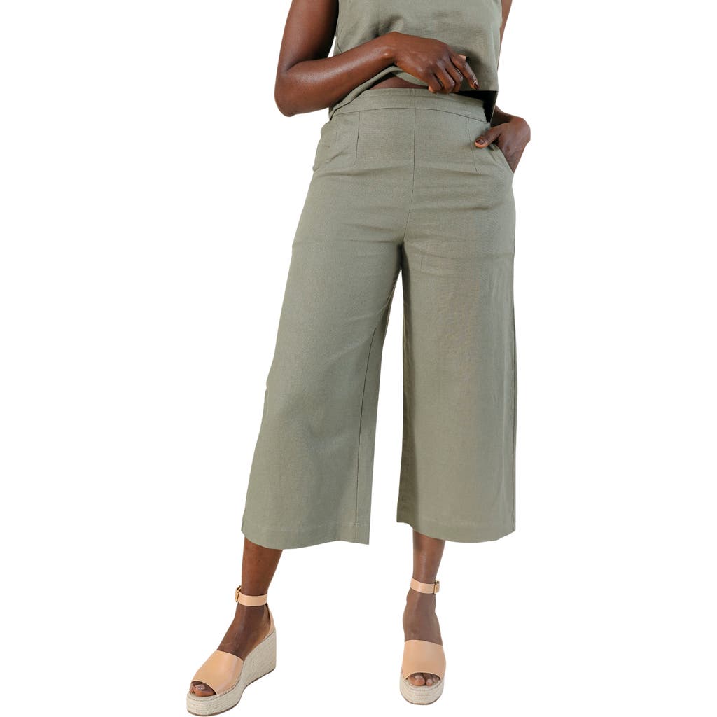 Poplinen Nin Linen Pant In Green