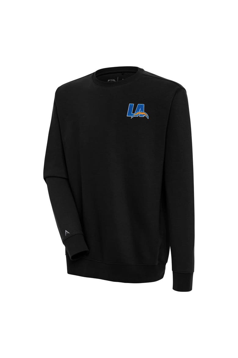 Men's Antigua  Black Los Angeles Chargers Victory Pullover Sweatshirt, Main, color, Black