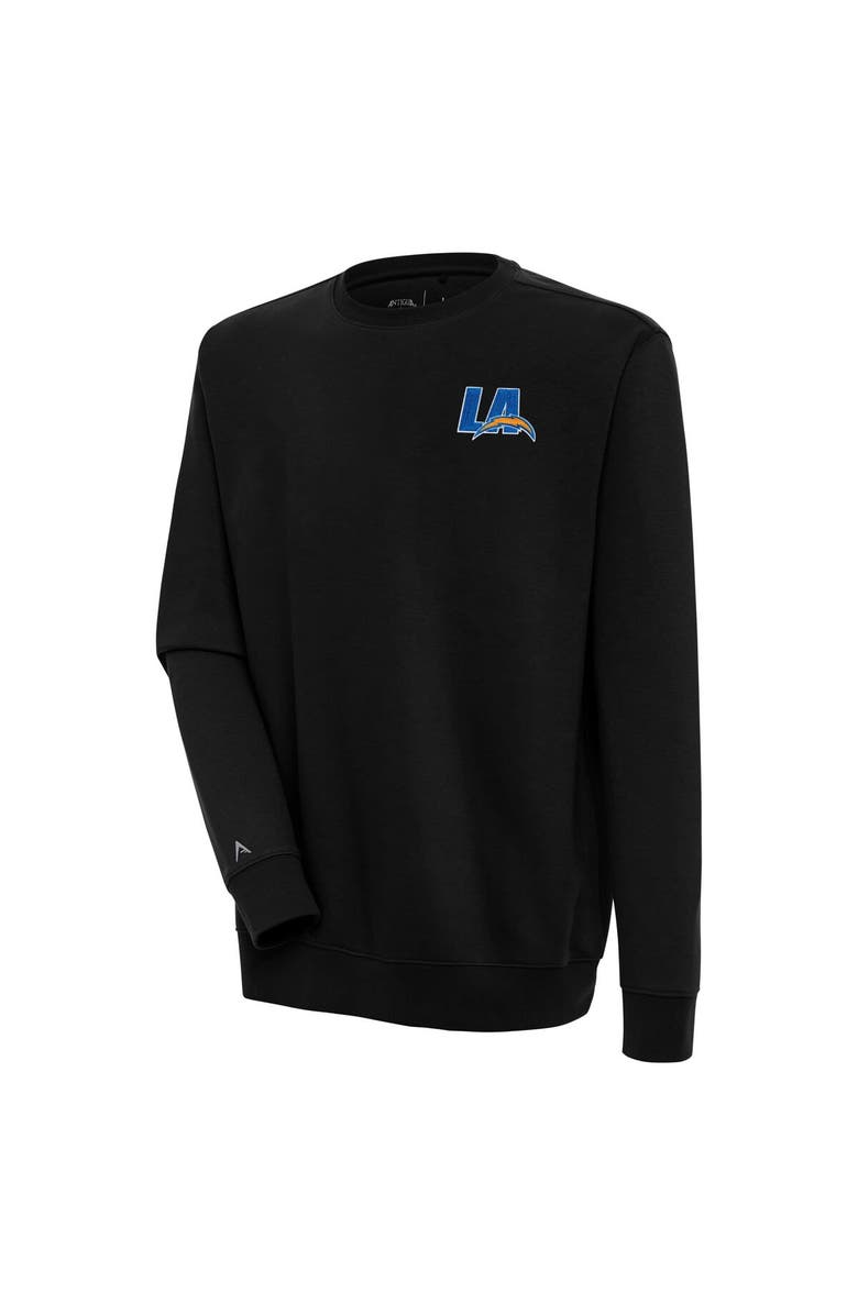 ANTIGUA Men's Antigua  Black Los Angeles Chargers Victory Pullover Sweatshirt, Main, color, 