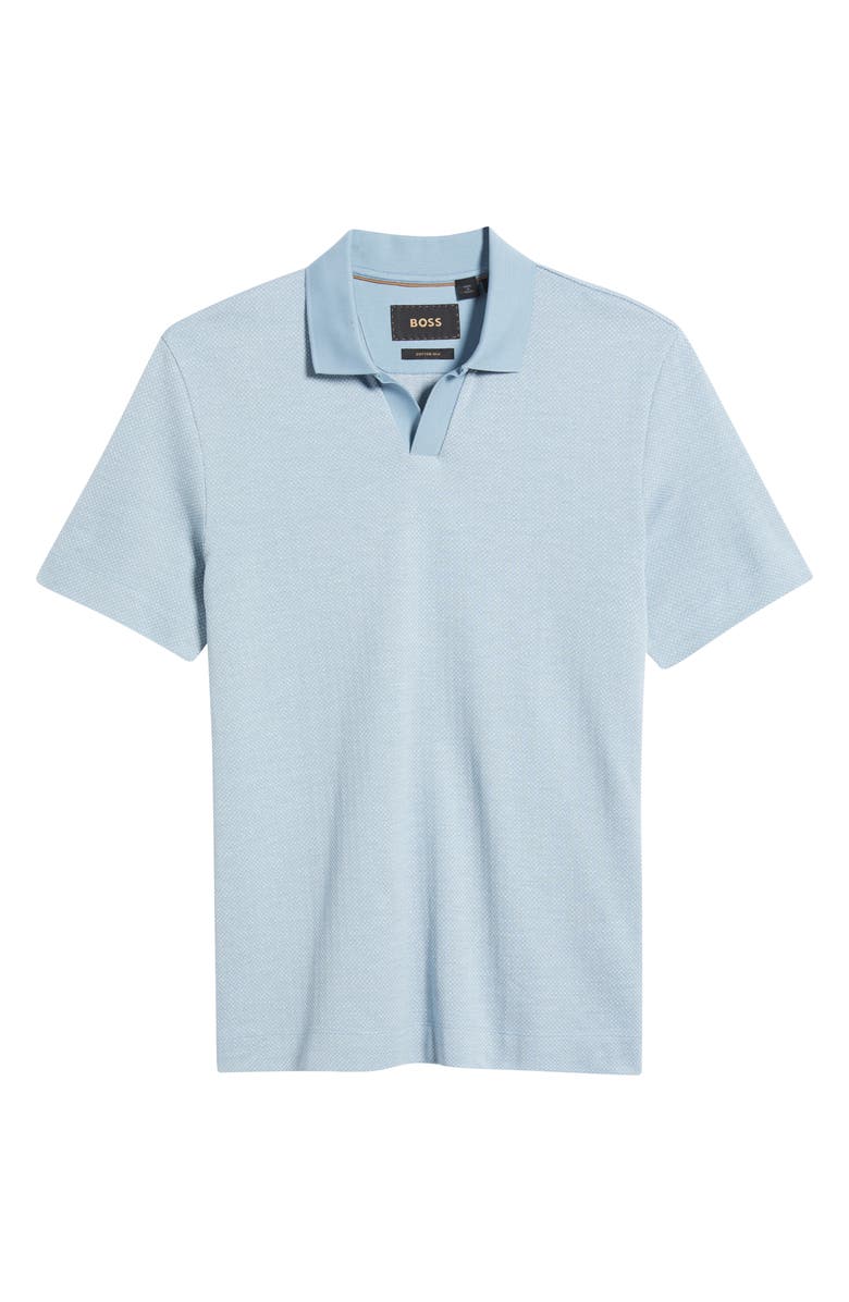 BOSS Parson Cotton & Silk Polo, Alternate, color, Light Blue