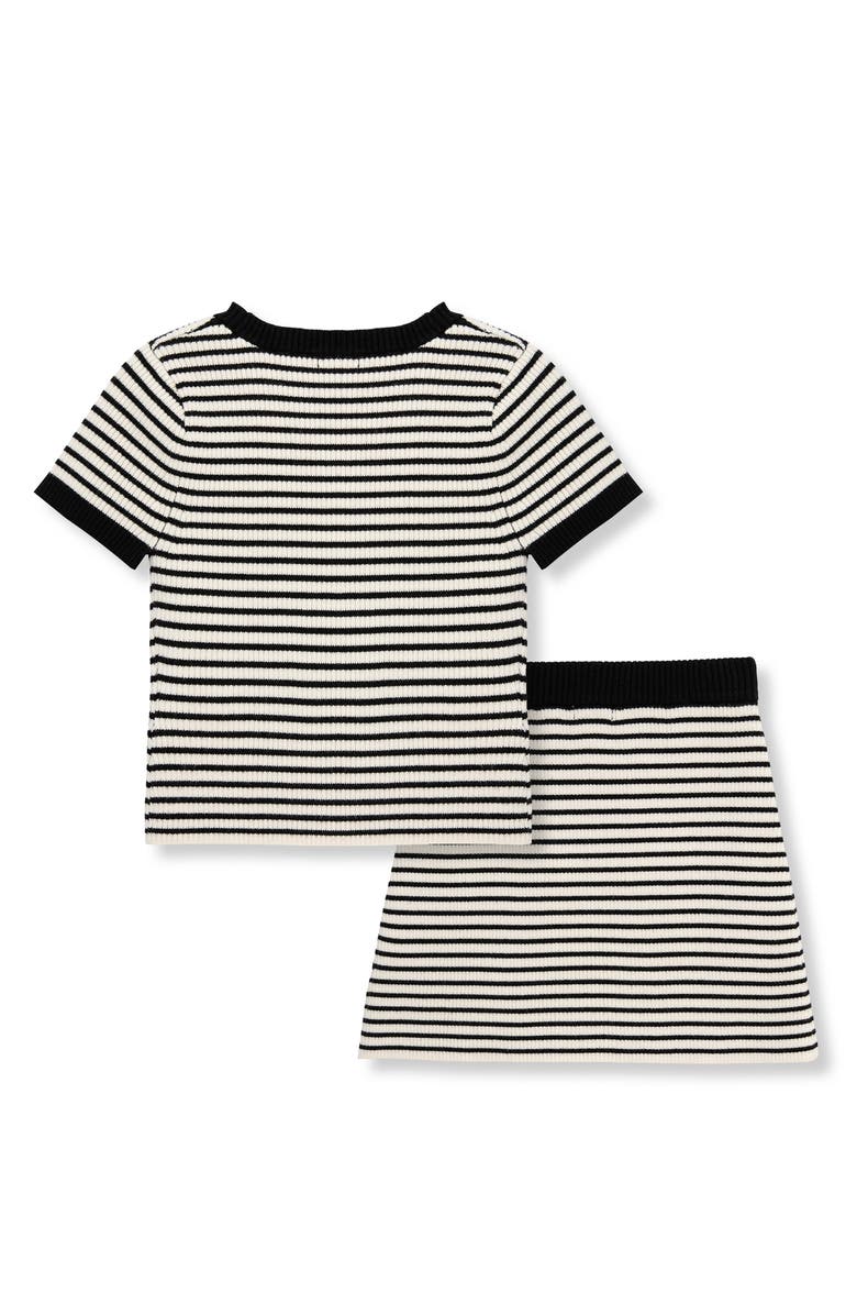Habitual Kids Kids' Stripe Rib Sweater & Skirt Set, Alternate, color, Black