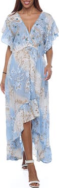 RANEES High Low Flutter Sleeve Dress