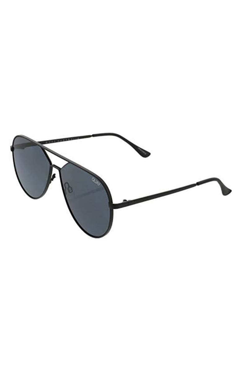 QUAY Australia Hold Please 55mm Aviator Sunglasses, Alternate, color, Black/Smoke 2