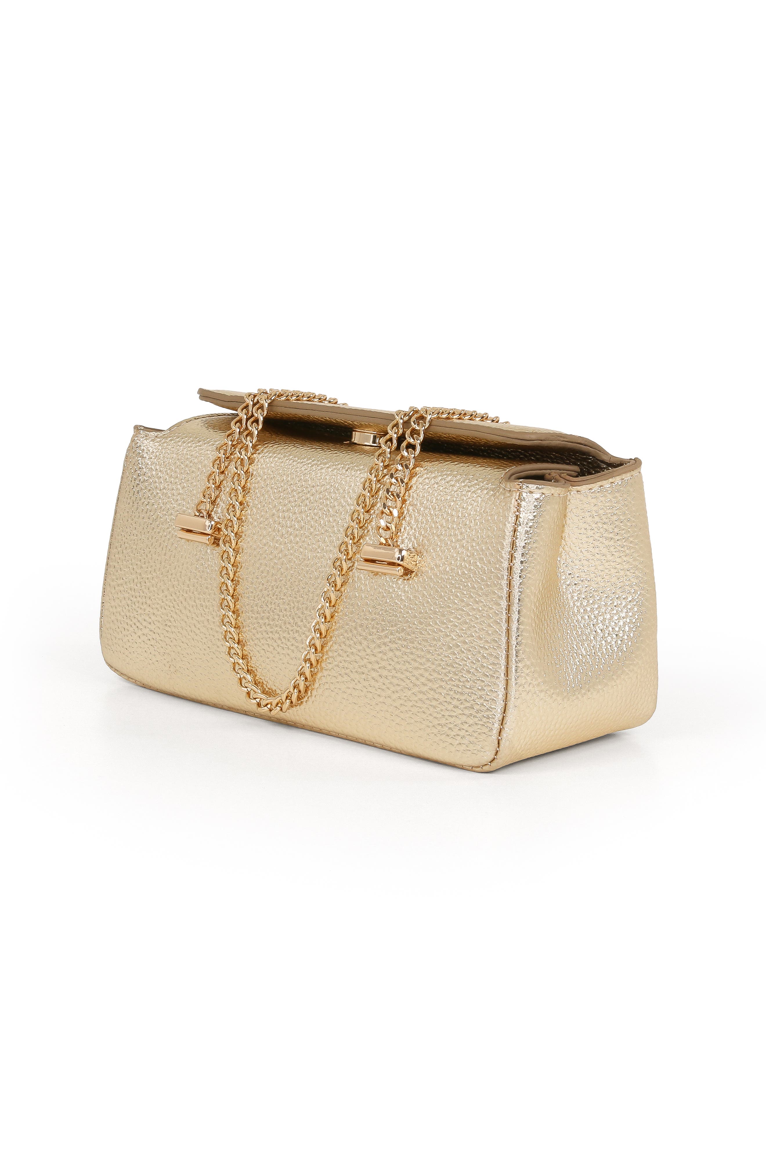 Jewel Badgley Mischka Senna Faux Leather Vintage Inspired Clutch, Alternate, color, Gold