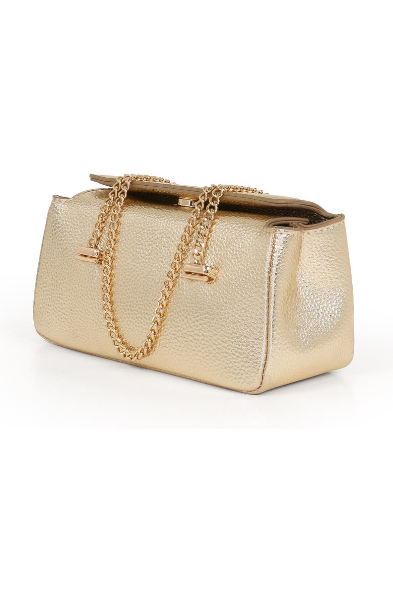 Jewel Badgley Mischka Senna Faux Leather Vintage Inspired Clutch, Alternate, color, Gold