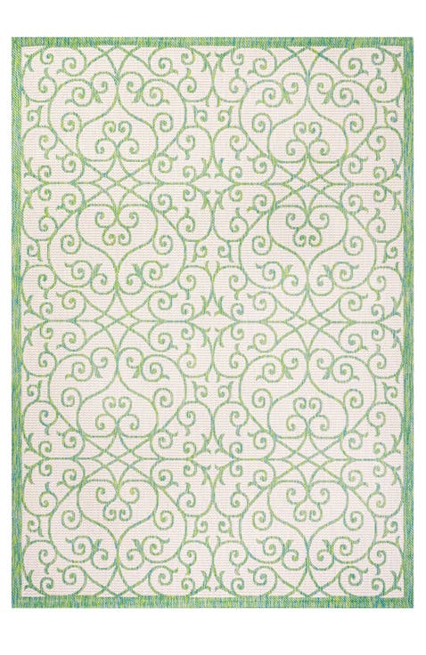 Madrid Vintage Filigree Textured Weave Indoor/Outdoor Area Rug