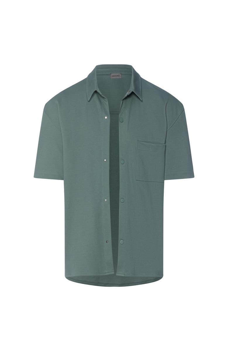 Hanro Travelwear Cotton Jacket, Main, color, Studio Green