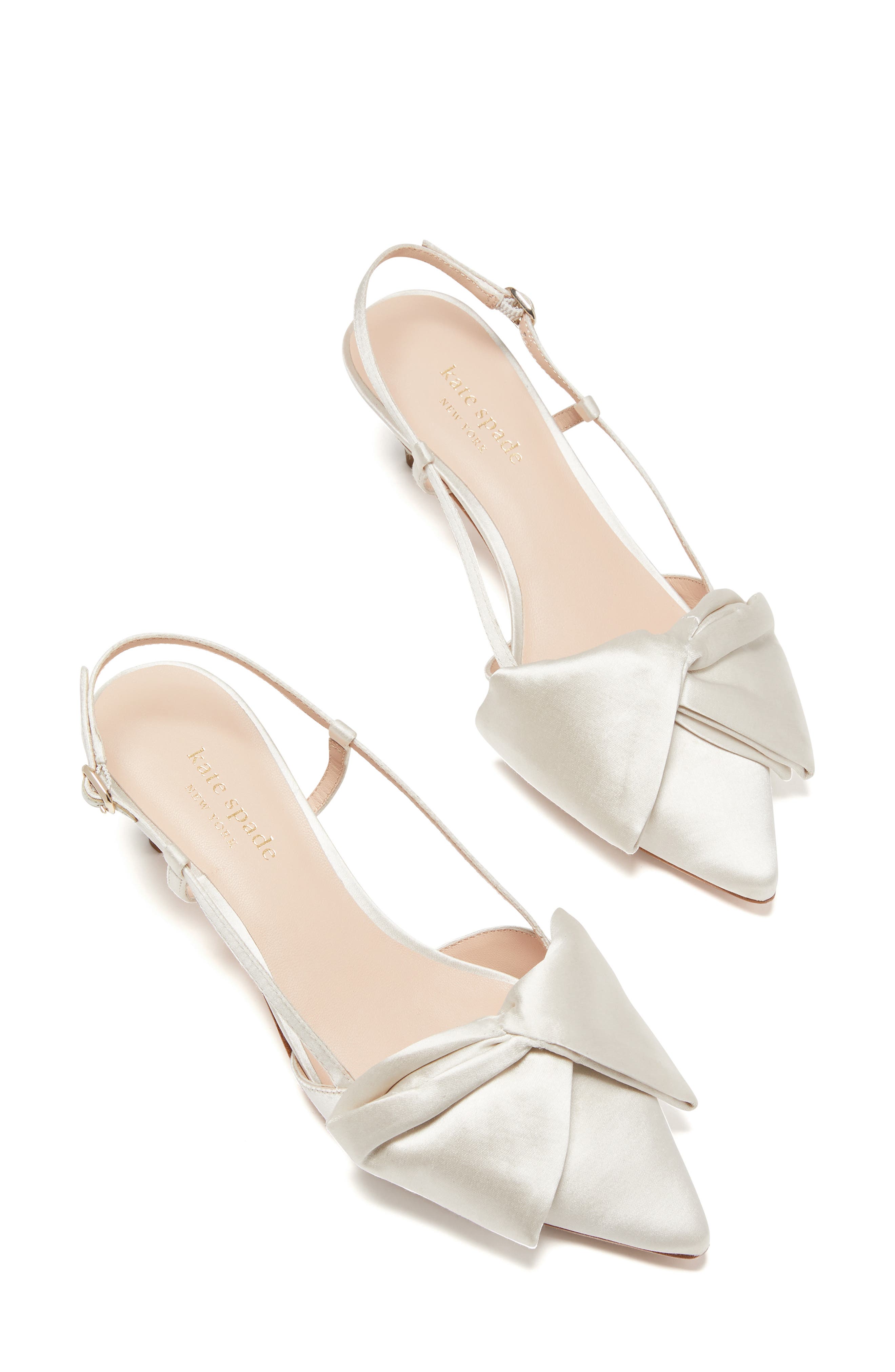 Kate Spade New York marseille bow pointed toe slingback pump, Alternate, color, Ivory Multi