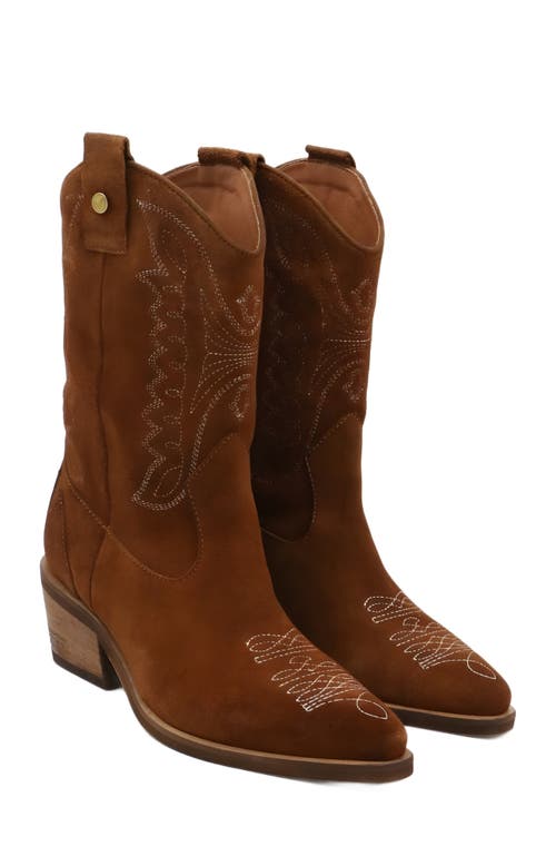 Stivali New York Suede Unstoppable Western Cowboy Boots In Brown