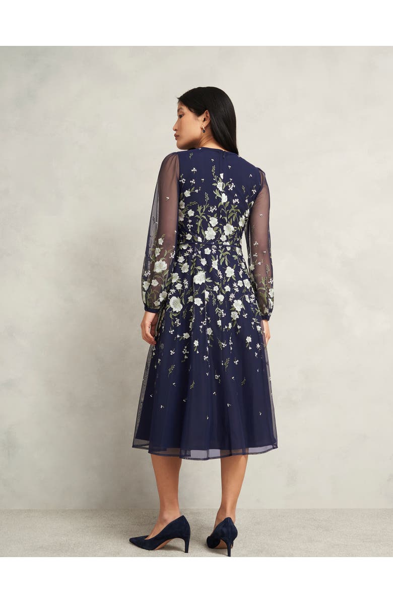 HOBBS LONDON Lois Embroidered Dress, Alternate, color, Midnight Yellow