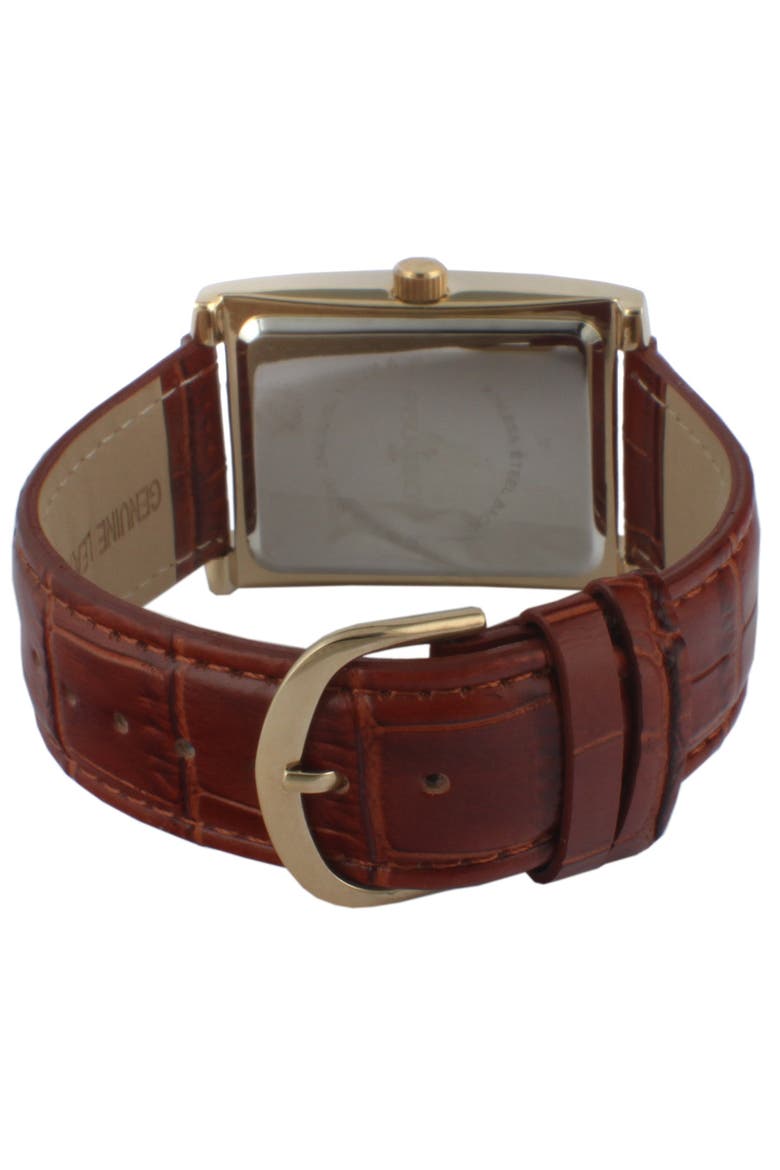 Vintage Roman Numeral Tank Leather Watch - 43x30MM, Alternate, color, Brown