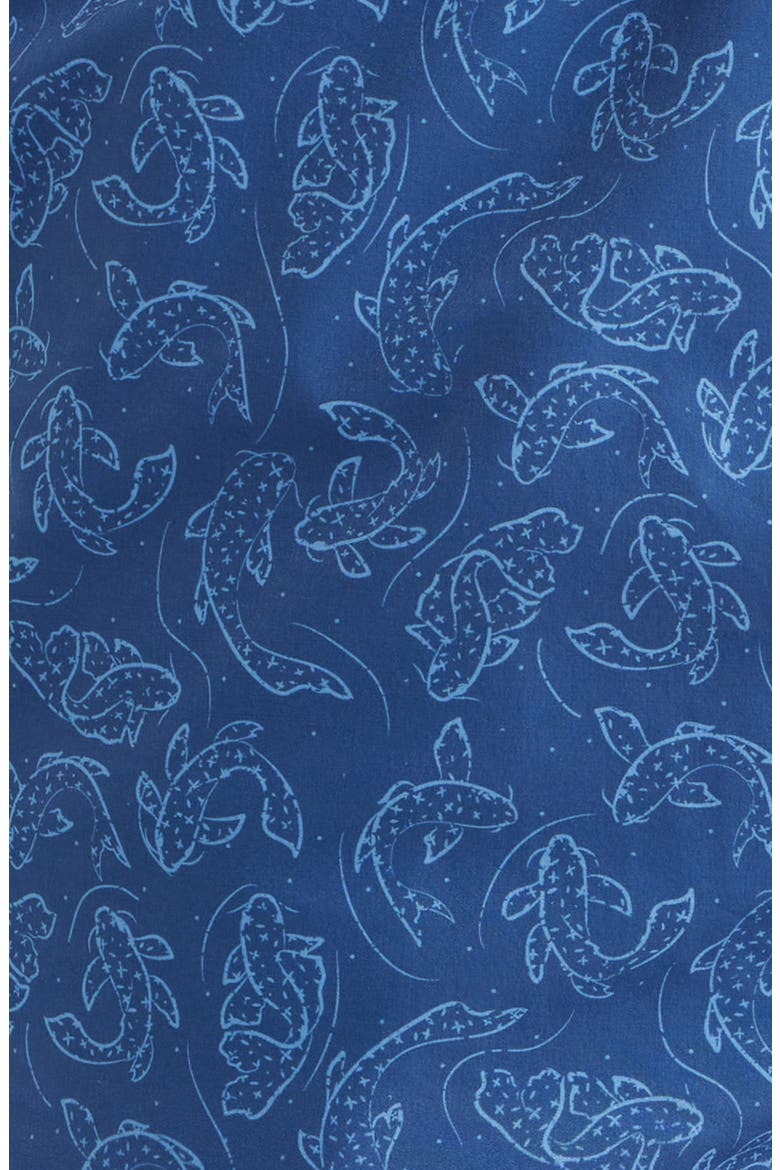 Pond Wander Koi Print Swim Trunks, Alternate, color, WINDSOR BLUE