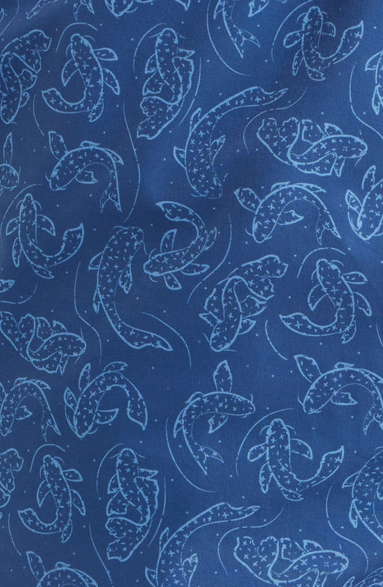 Peter Millar Pond Wander Koi Print Swim Trunks, Alternate, color, Windsor Blue