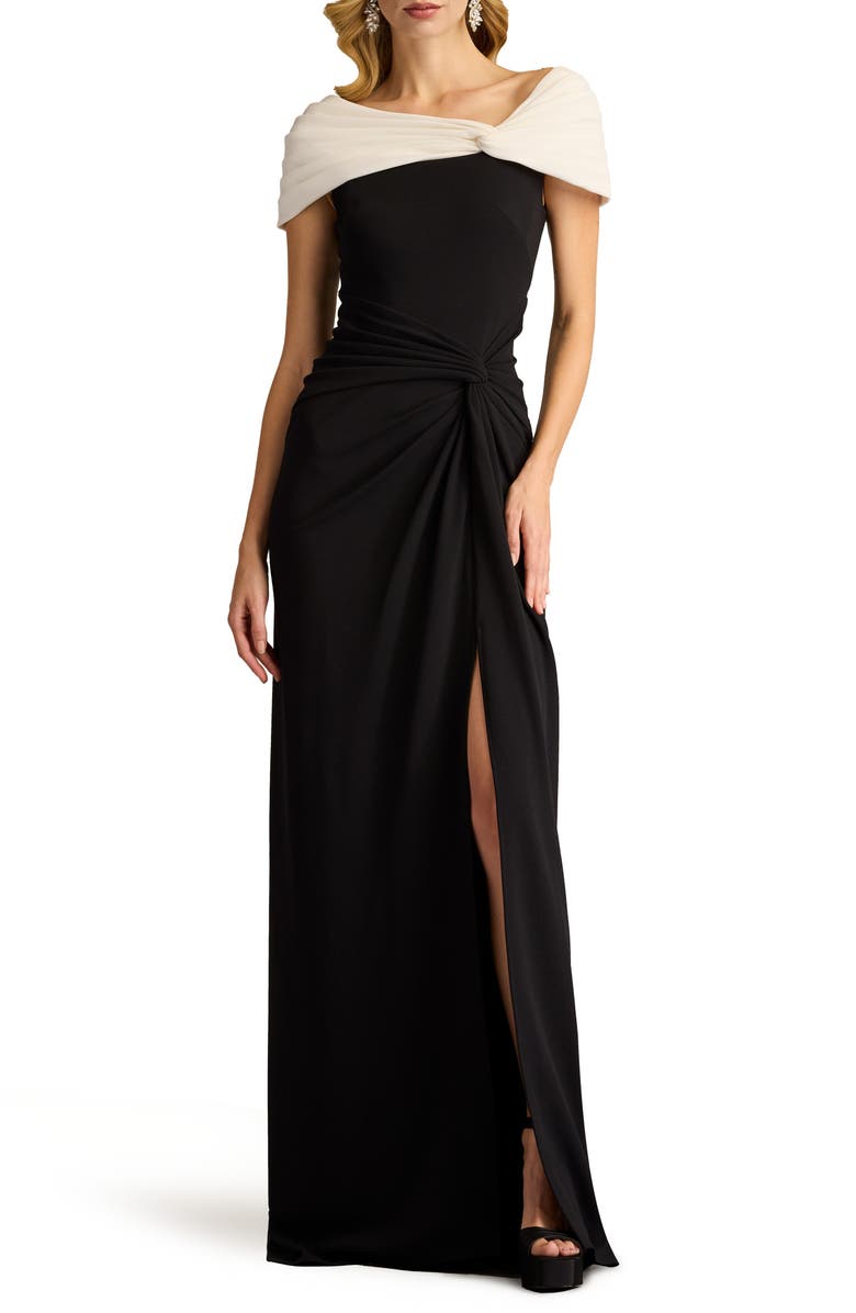 Tadashi Shoji Asymmetric Neck Sheath Gown, Alternate, color,