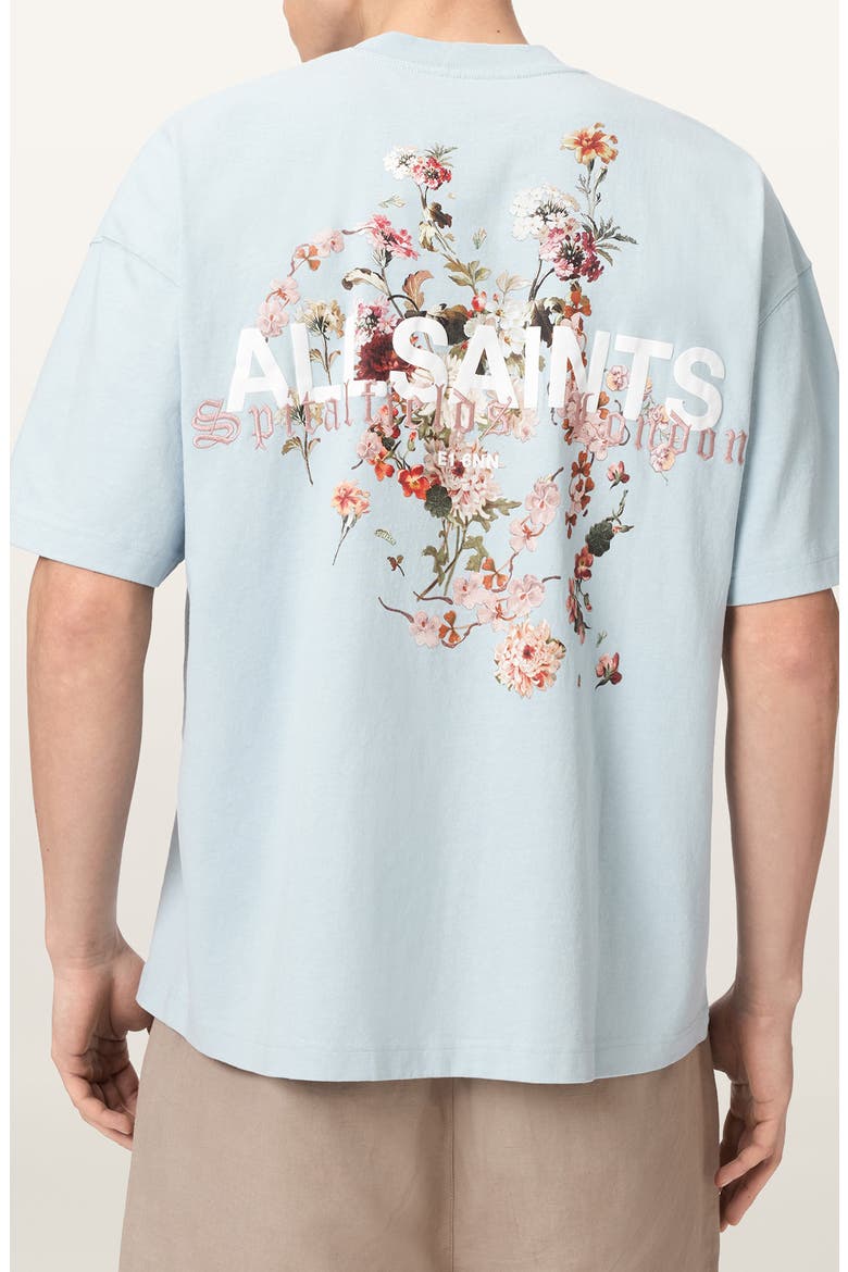 AllSaints Valen Oversize Floral Logo Graphic T-Shirt (Men) | Nordstrom