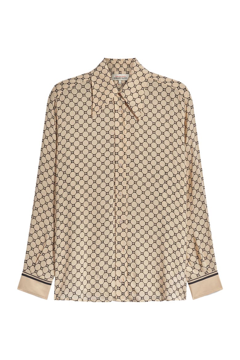 Jimi Geometric Fluid Shirt, Alternate, color, Ecru