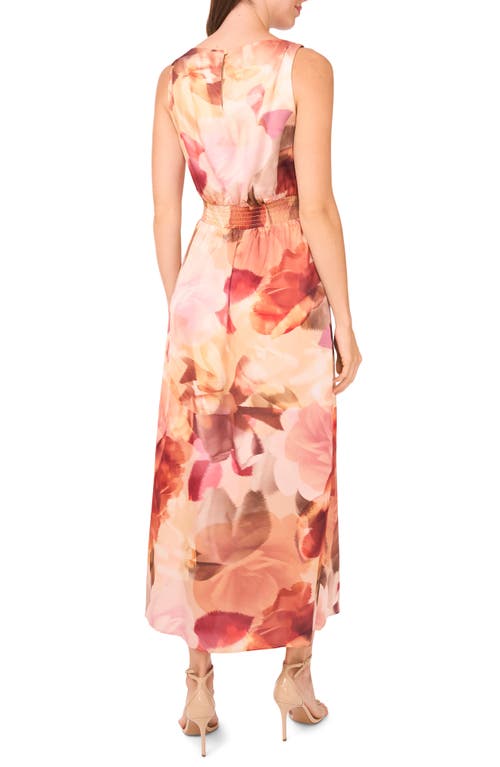 Halogenr Halogen(r) Blurred Floral Smocked Waist Maxi Dress In Pink