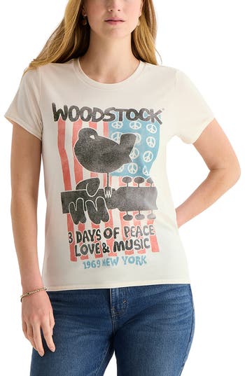 Lucky Brand Woodstock Flag Graphic T-Shirt in Tofu at Nordstrom Rack, Size Medium
