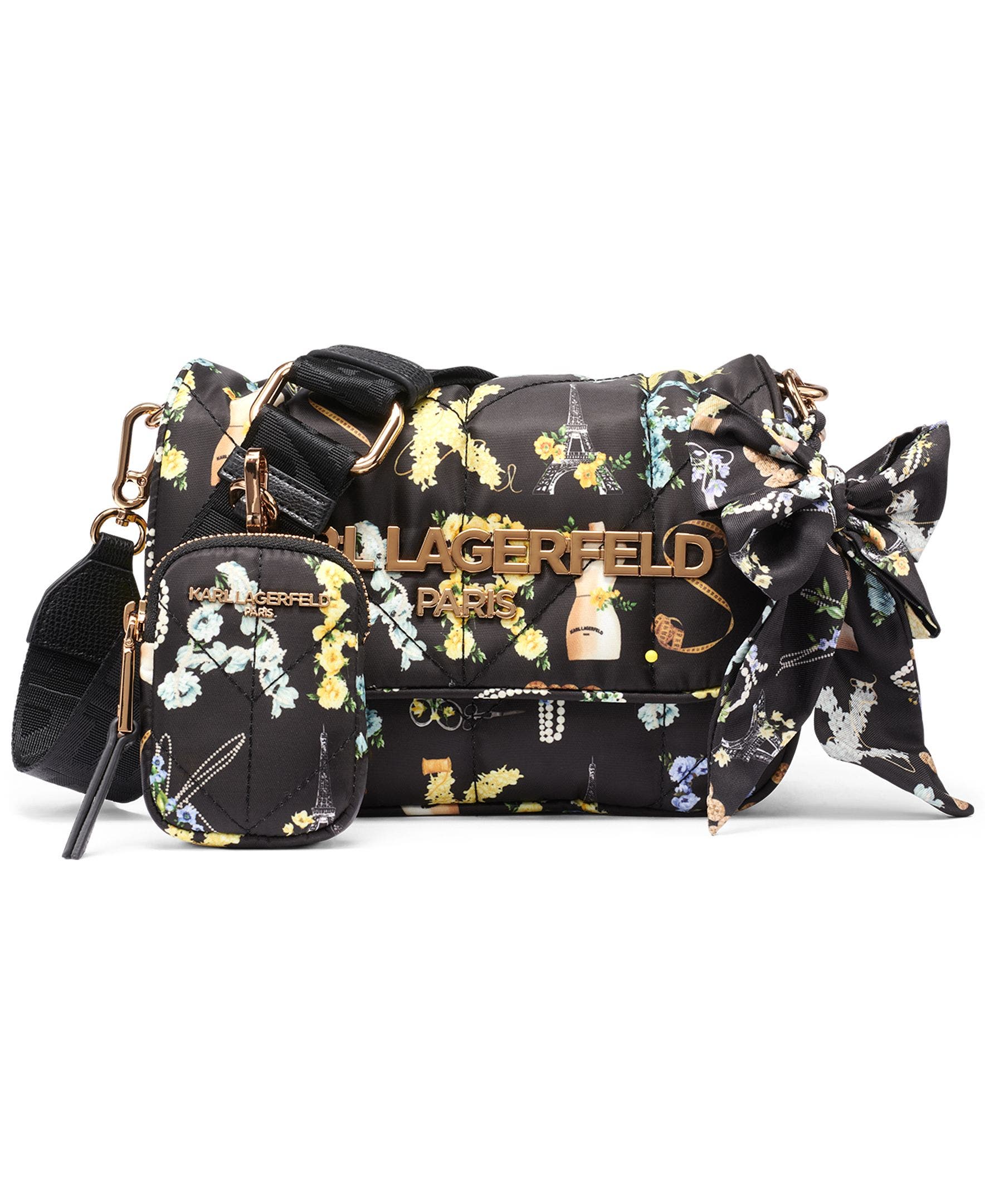 KARL LAGERFELD PARIS Voyage Crossbody, Main, color, Black Multi