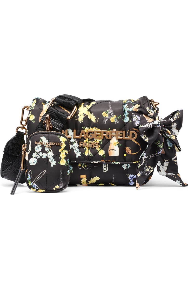 KARL LAGERFELD PARIS Voyage Crossbody, Main, color, Black Multi