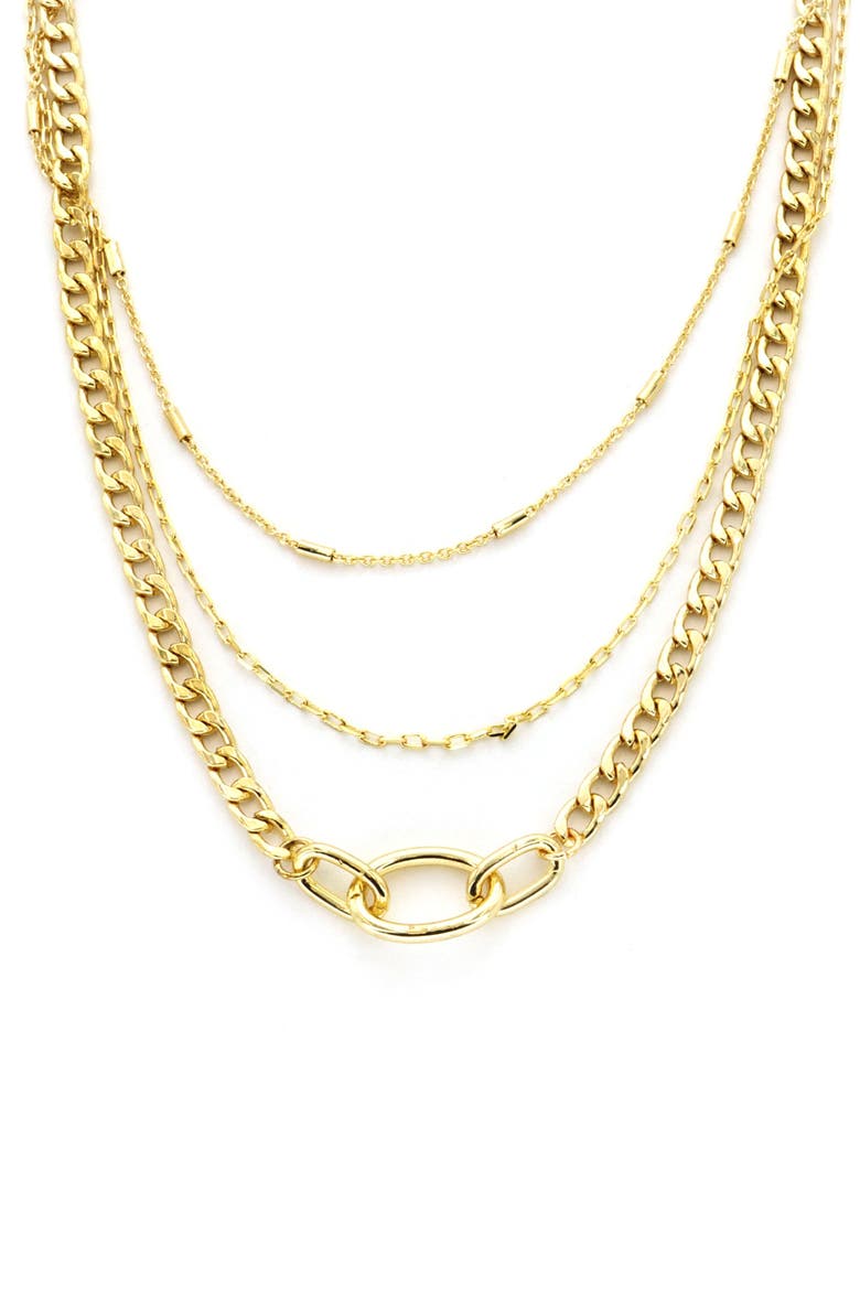 Layered Link Necklace, Main, color, GOLD