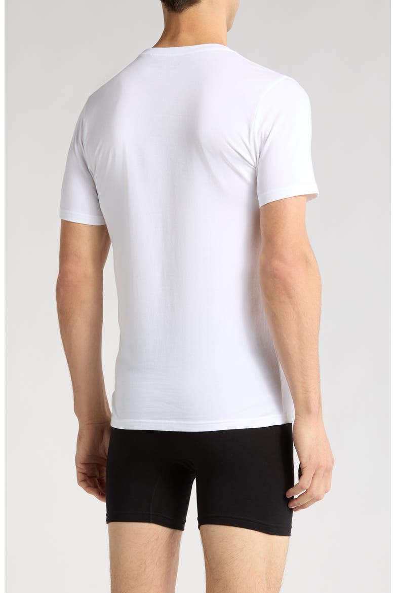 Stretch Cotton Slim Fit 3-Pack Crewneck Undershirts, Alternate, color, WHITE