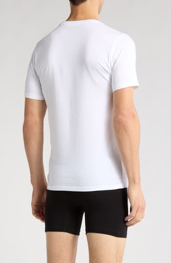 Pack of 3 Stretch Cotton Trim Fit Crewneck T-Shirt