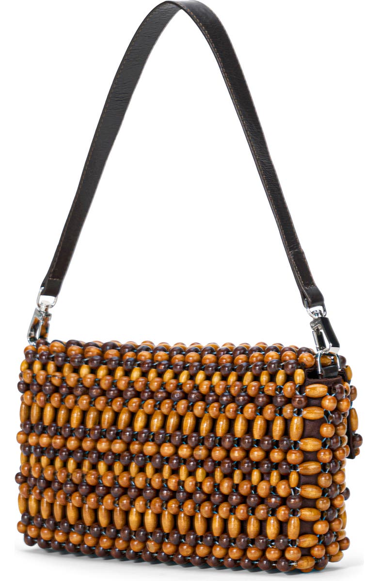 STAUD Timmy Beaded Shoulder Bag, Alternate, color, Wood Beads