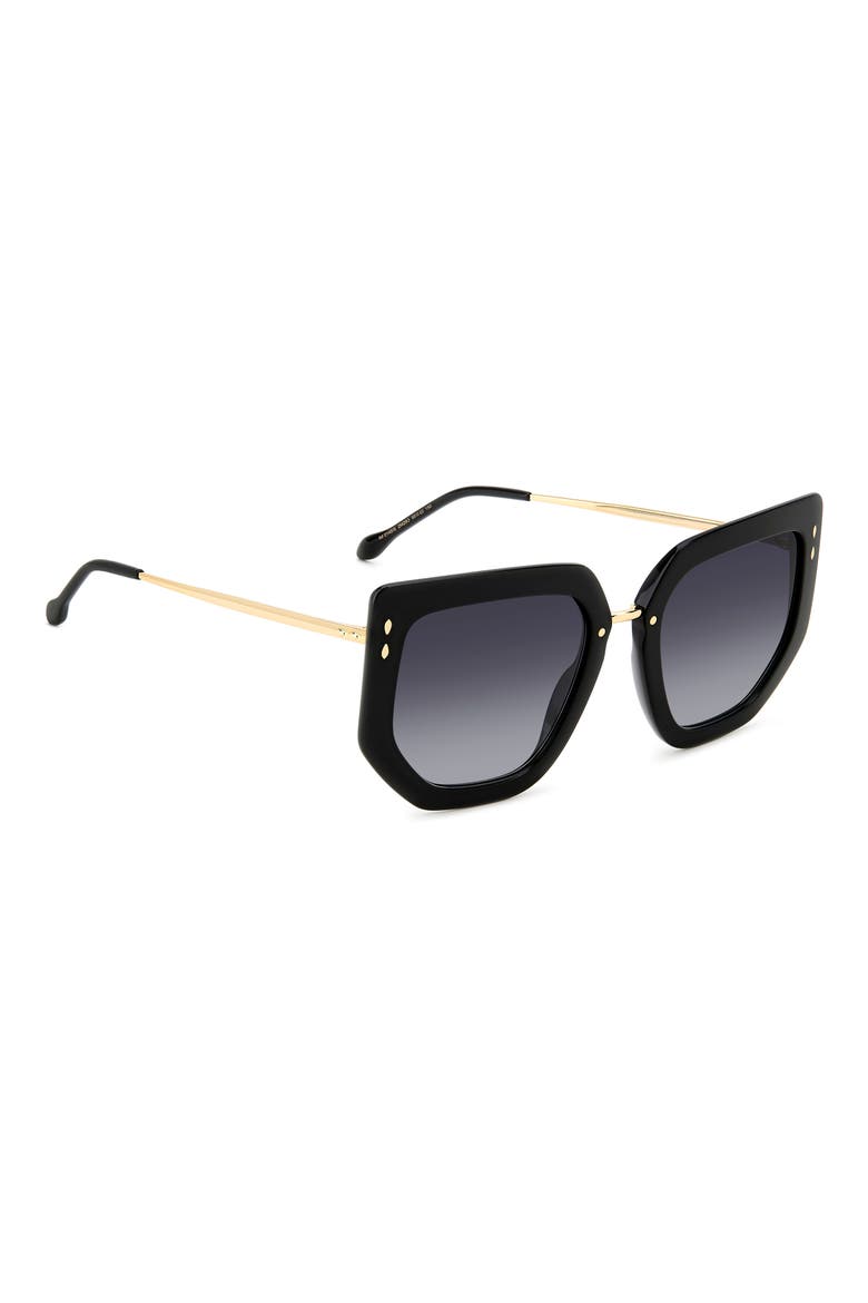 55mm Gradient Cat Eye Sunglasses, Alternate, color, BLACK GOLD/ GREY SHADED