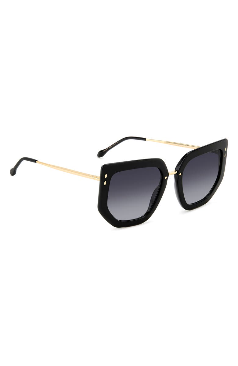Isabel Marant 55mm Gradient Cat Eye Sunglasses, Alternate, color, Black Gold/ Grey Shaded
