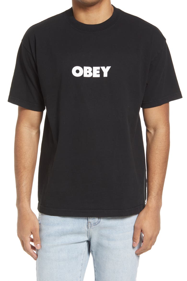 Men's Cotton Graphic Logo Tee, Main, color, PIGMENT FADED BLACK