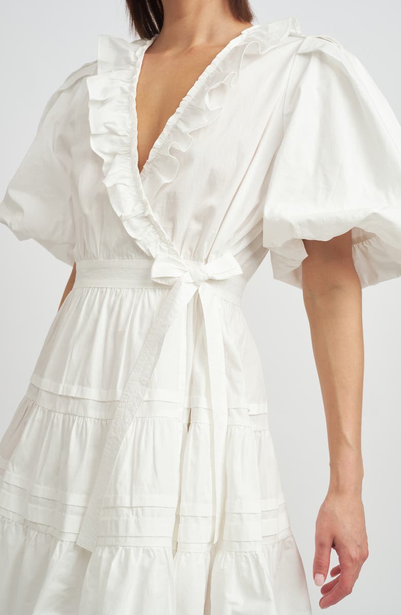 En Saison Lorena Ruffle Wrap Minidress, Alternate, color, 