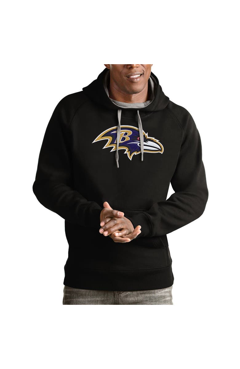 ANTIGUA Men's Antigua Black Baltimore Ravens Victory Pullover Hoodie, Main, color, Black