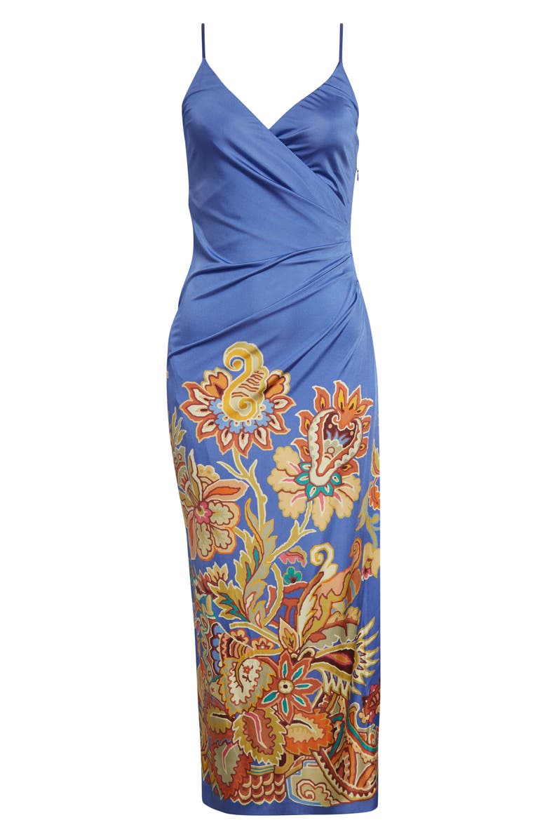 Etro Floral Print Jersey Dress, Alternate, color, Printed Azure Base