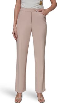 Donna Karan New York Side Button Flat Front Straight Leg Pants