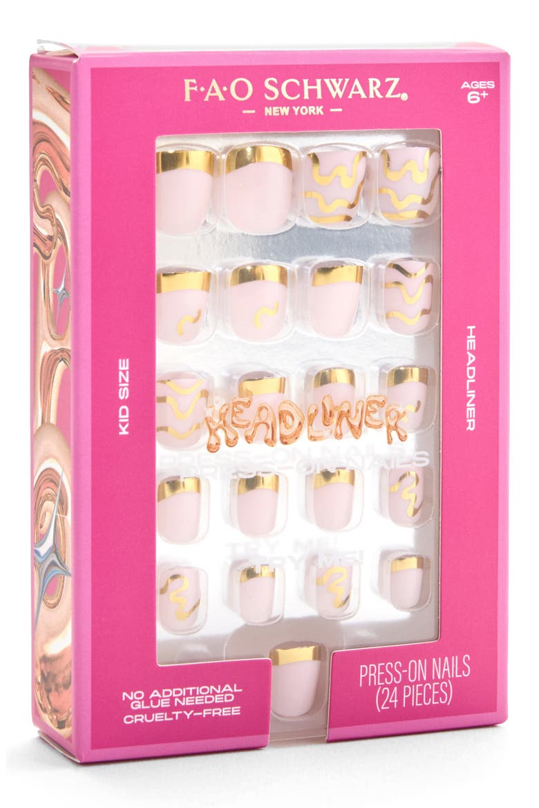 Kids' Gold Chrome Press-On Nails, Alternate, color, OPEN MISCELLANEOUS