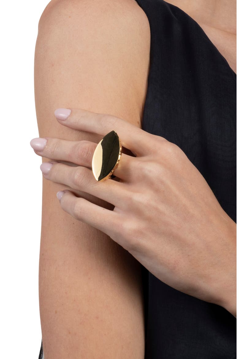 Brut 14k Gold Plated Sliced Ring, Alternate, color, GOLD